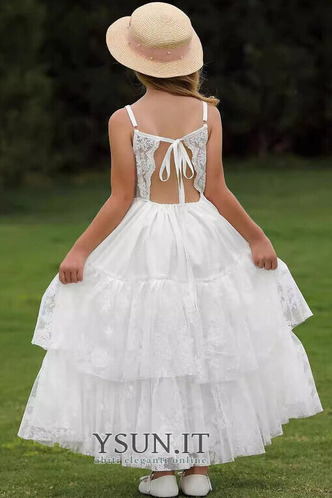 Abito cerimonia bambina stravagante Alle Caviglie Schiena Nuda Primavera V-Scollo - Pagina 2