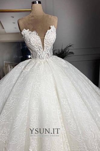 Abito da sposa Clessidra A Terra slittamento senza spalline Applique - Pagina 2