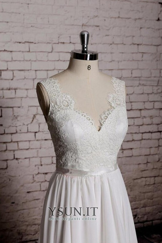 Abito da sposa Eleganti Lungo unbacked Applique Senza Maniche Primavera - Pagina 3