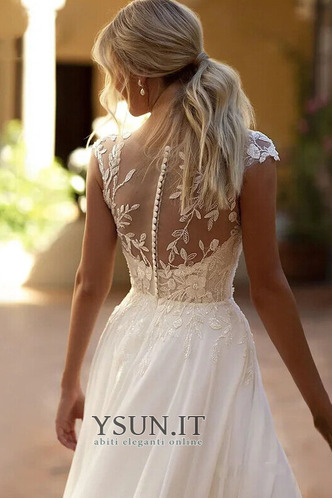 Abito da sposa Semplici Senza Maniche A-Line Spiaggia Spacco coscia-alto - Pagina 3
