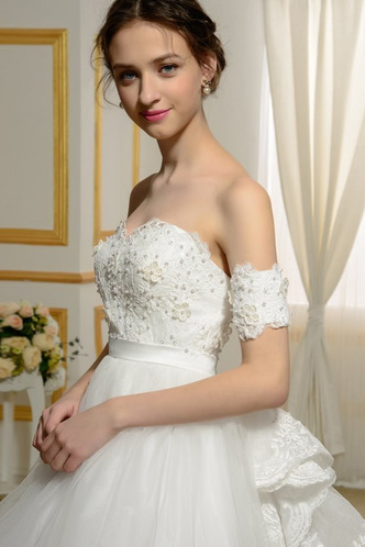 Abito da sposa Pizzo Lace Coperta Schiena Nuda Treno di spazzata Collare di spalla Carta - Pagina 4