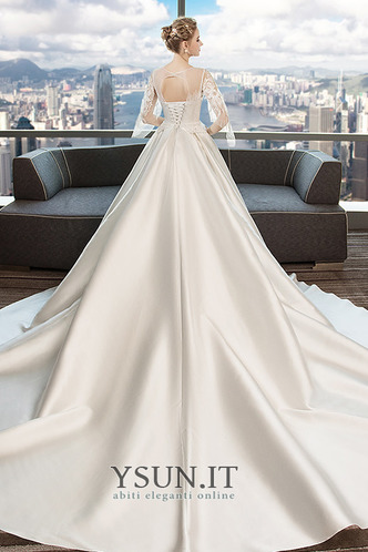 Abito da sposa Formale Bateau Quanto A-Line Raso Gonfio - Pagina 3