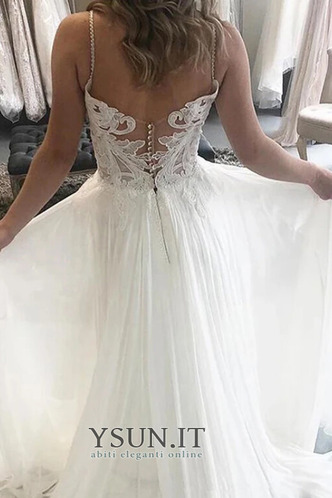 Abito da sposa Naturale Chiffon Profondo V-scollo Bottone Senza Maniche - Pagina 2