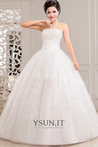 Abito da sposa Primavera Chiesa Basque Vita senza spalline Lungo Ball Gown - Pagina 2