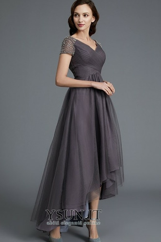 Abito mamma sposa Tipo standard Vintage sarsenet barre asimmetrici Festoni - Pagina 3