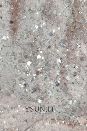 Abito da sposa paillettes A-Line Maniche Lunghe Naturale Vedere Stelle - Pagina 6