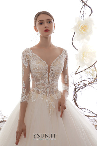 Abito da sposa Naturale Pizzo Overlay Pizzo francese Quanto a linea - Pagina 6