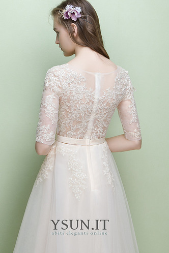 Abito da sposa Pizzo Overlay A-Line completo Cerniera Estate Tulle - Pagina 4