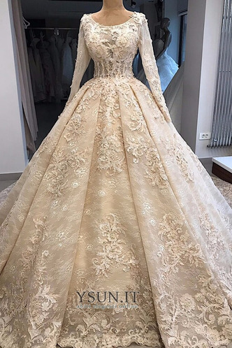 Abito da sposa Cerniera Tulle all'aperto Corpo a pera Tondo Festoni - Pagina 1