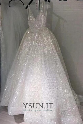 Abito da sposa Alle Caviglie Cerniera A-Line Stelle Naturale Collo drappeggiato - Pagina 2