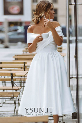 Abito da sposa Semplici Cappellini a linea Bendaggio Naturale Fuori dalla spalla - Pagina 3