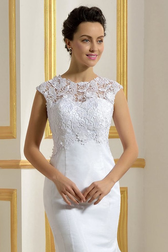 Abito da sposa Primavera Bassa Pizzo Overlay all'aperto decorato Super Satin - Pagina 4