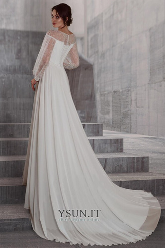 Abito da sposa Chiffon Quanto Piccola t Perla Maniche Lunghe Naturale - Pagina 2