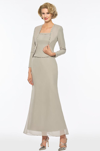 Abito mamma sposa Inverno Magro Alle Caviglie Chiffon stravagante Maniche Lunghe - Pagina 3