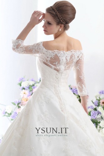 Abito da sposa Primavera Quanto Maniche a 3/4 Ball Gown Lungo Collare di spalla Carta - Pagina 4