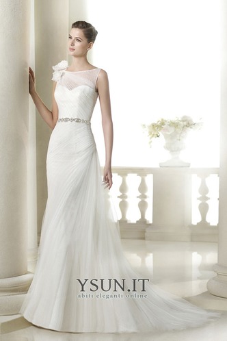 Abito da sposa Alta Coperta tessuto Bateau foglia guaina Fiocco Lungo - Pagina 1