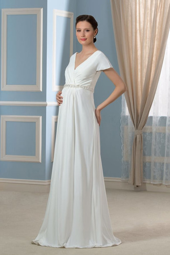 Abito da sposa Schiena Nuda Primavera A Terra Impero Chiffon all'aperto - Pagina 3