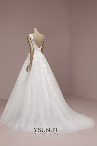 Abito da sposa Semplici Lace Coperta Estate Schiena Nuda Profondo V-scollo - Pagina 2