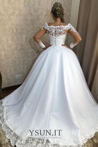 Abito da sposa Pizzo Quanto Maniche Lunghe A-Line Lungo Formale - Pagina 2