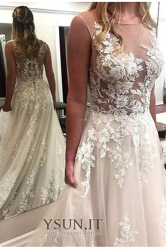 Abito da sposa Triangolo Invertito Treno di spazzata Tulle Pizzo Overlay - Pagina 2