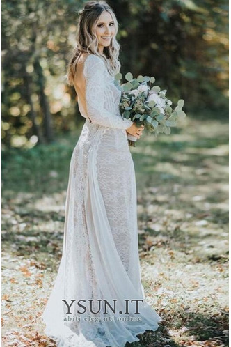 Abito da sposa Semplici T luce T-Shirt in pizzo Schiena Nuda Estate - Pagina 3