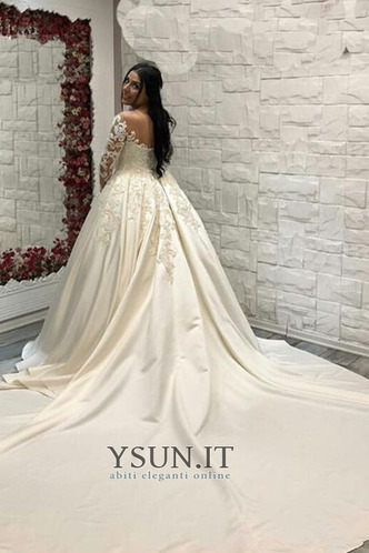 Abito da sposa Inverno Lungo Taglie Forti A-Line Corpetto ingioiellato - Pagina 1