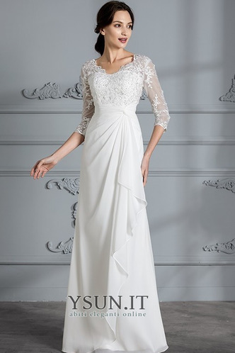 Abito da sposa Pizzo Tipo standard A-Line T-Shirt Scollo a v V Pizzo Overlay - Pagina 3