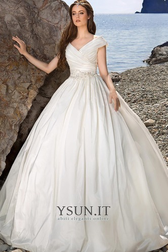 Abito da sposa Ball Gown Chiesa inobtrusive V-Scollo Applique Allacciato - Pagina 1