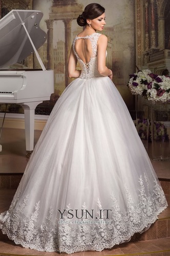 Abito da sposa Senza Maniche Lungo Bendaggio Tulle Primavera decorato - Pagina 2