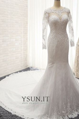 Abito da sposa Pizzo Pizzo Overlay Quanto Breve treno sirena completo - Pagina 2