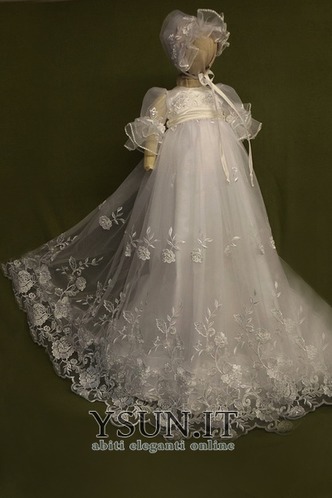 Abito cerimonia bambina Gonna lunga Bow accentati Formale Pizzo bordo tornito - Pagina 1