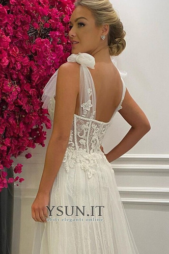 Abito da sposa Semplici Naturale A-Line Applique Tulle unbacked - Pagina 3