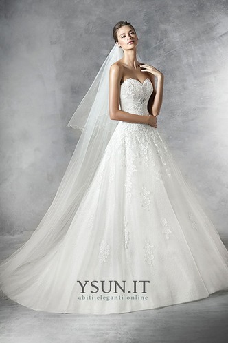Abito da sposa Cuore Naturale Pizzo Con Velo Lungo Allacciato - Pagina 1