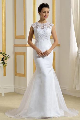 Abito da sposa Primavera Bassa Pizzo Overlay all'aperto decorato Super Satin - Pagina 1