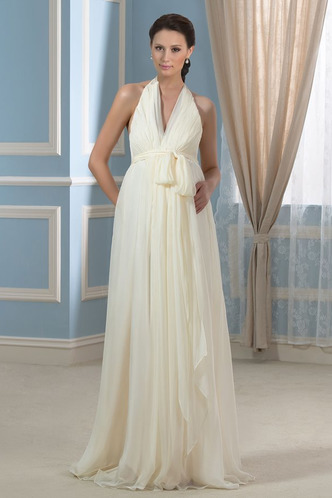 Abito da sposa Primavera Senza Maniche Cerniera Chiffon Scollo a v V - Pagina 1