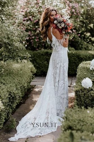 Abito da sposa Autunno Sexy Lungo Profondo scollo a v Senza Maniche - Pagina 9