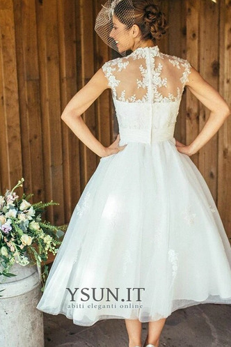 Abito da sposa Semplici A-Line Tipo standard V-Scollo Tulle Applique - Pagina 2