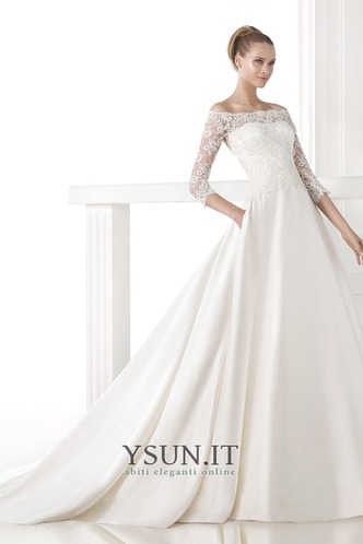 Abito da sposa Pizzo odest a linea Lungo Primavera Shiena Sheer - Pagina 1