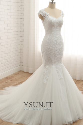 Abito da sposa Lungo Schiena Nuda in pizzo Estate Senza Maniche Multi Strati - Pagina 3