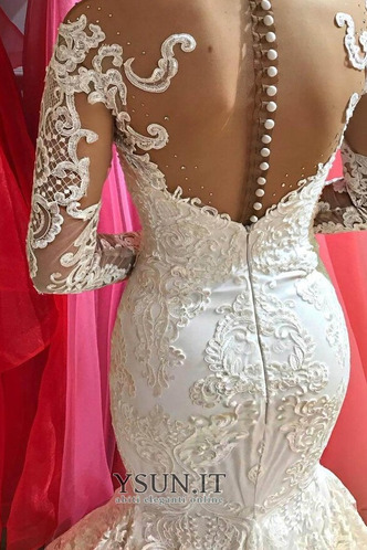 Abito da sposa Applique Treno di spazzata Shiena Sheer Petit Bateau - Pagina 4