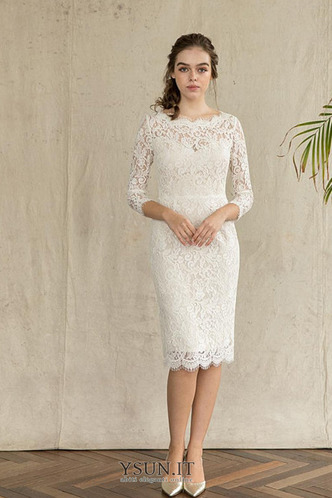 Abito da sposa Non Specificato Pizzo Overlay Maniche Lunghe al ginocchio - Pagina 2