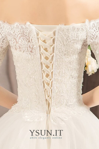 Abito da sposa all'aperto A-Line Lace Coperta Una linea pavimento lunghezza - Pagina 6