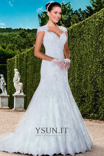 Abito da sposa moda Queen Anne Maniche Corte All Aperto Naturale Gonna lunga - Pagina 1