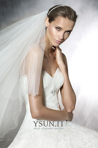 Abito da sposa Cuore Naturale Pizzo Con Velo Lungo Allacciato - Pagina 3