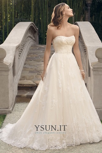 Abito da sposa Schiena Nuda Pizzo Formale all'aperto senza spalline - Pagina 1