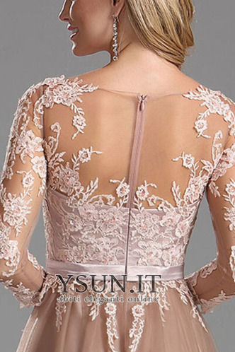 Abito da sera Pizzo Treno di spazzata completo Lace Coperta Maniche Lunghe - Pagina 3