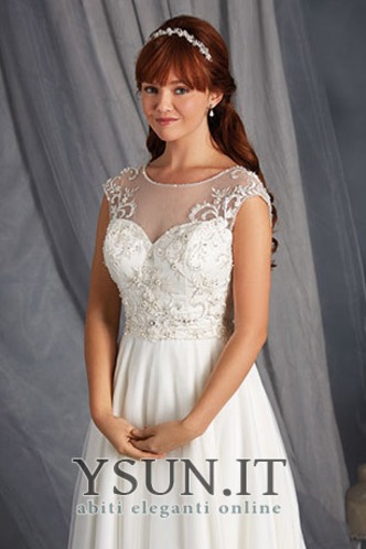 Abito da sposa A-Line decorato Naturale Applique Gonna lunga inobtrusive - Pagina 3