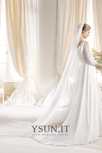 Abito da sposa Con Velo Mezza Coperta Naturale A-Line Chiffon all'aperto - Pagina 2