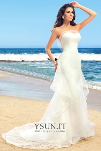 Abito da sposa A-Line Naturale unbacked Increspature senza spalline - Pagina 3