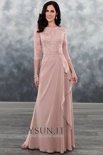 Abito mamma sposa Premere il tasto sarsenet A-Line Autunno Pizzo Overlay - Pagina 1